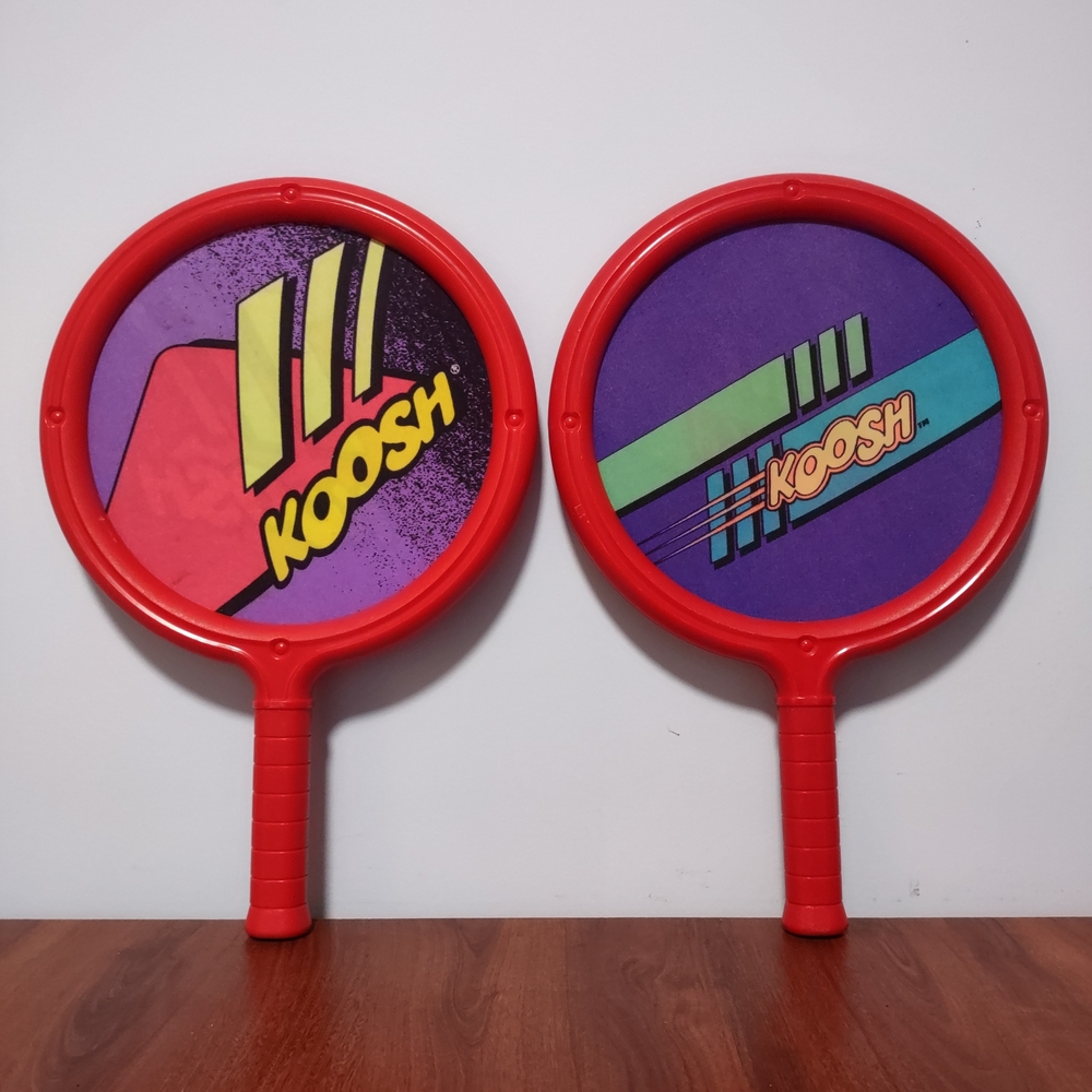 Vintage 1991 Koosh Ball Paddle Raquet Racket Set of 2